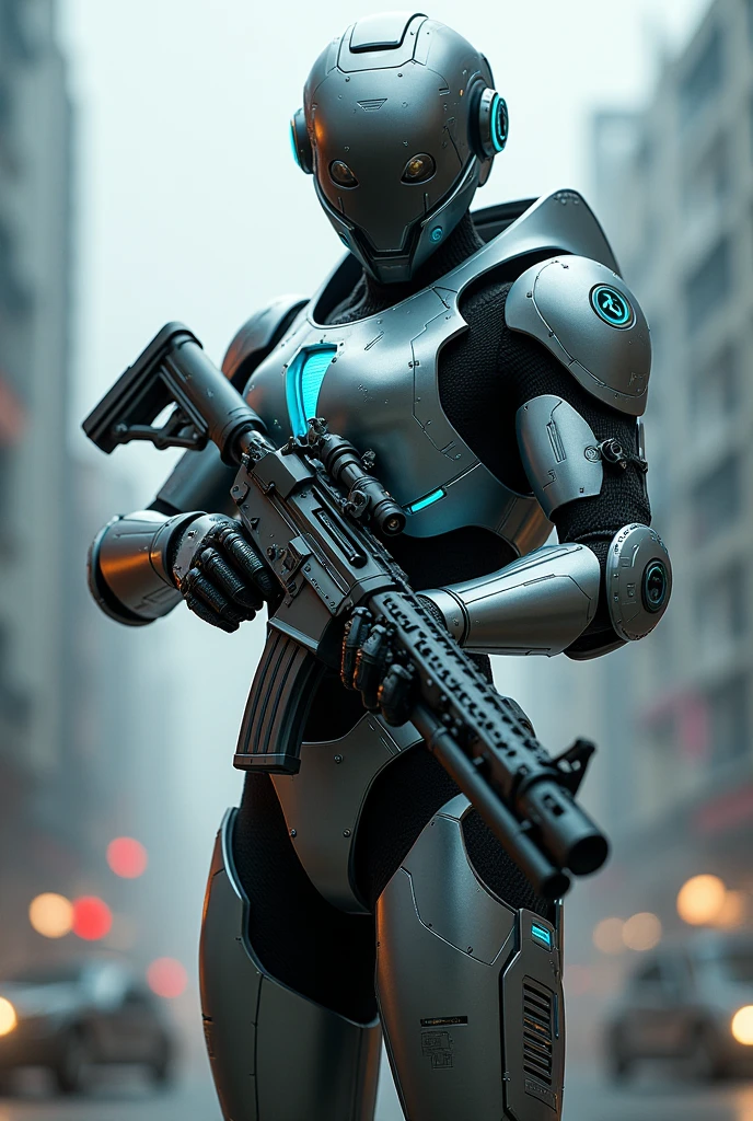 cyber soldier with gun