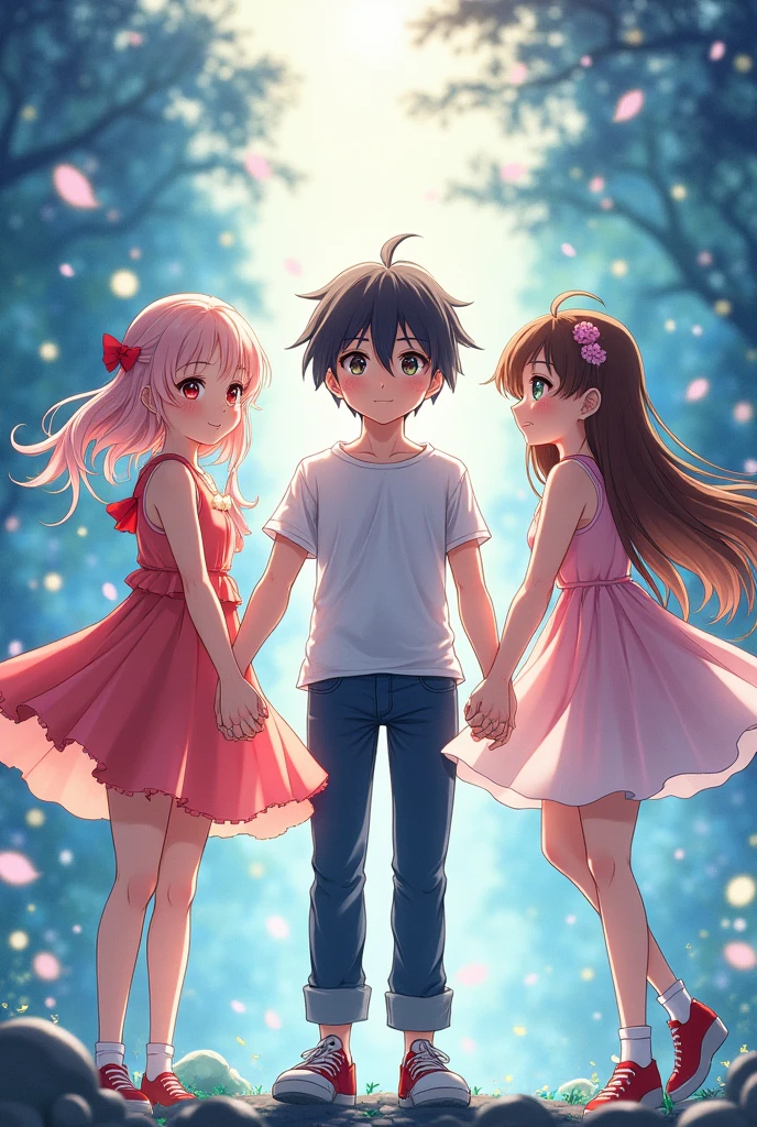 Novel cover of an anime boy with an anime girl (twins) holding hands
