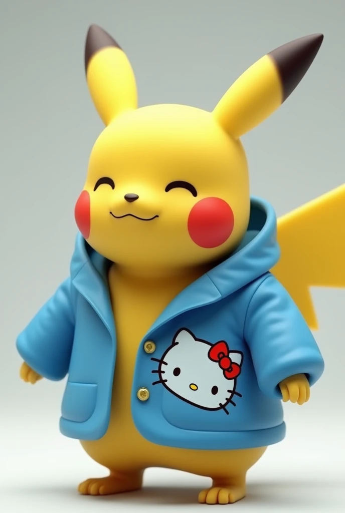 Fat Pikachu naked and hello kitty dress blue rain suit