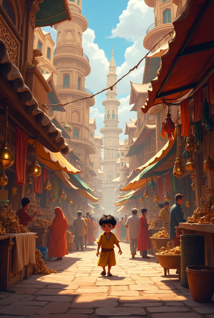 a commercial setting where Aladdin takes place.