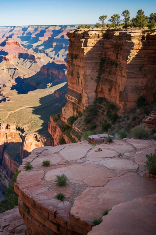 Grand Canyon,A hotel on a hilltop with a panoramic view,A vast dry rocky area