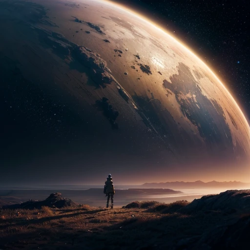 (Very detailed CG unity 8k wallpapers), panoramas of the most beautiful outer space artwork, sci-fi space landscapes, planets, Ed Blinkey, Atey Ghailan, professional majestic paintings of Studio Ghibli, Jeremy Mann, Greg Manchess, Antonio Moro, Trending on ArtStation, Trending on CGSociety, Intricate, High Detail, Sharp focus, dramatic, photorealistic painting art by midjourney and greg rutkowski