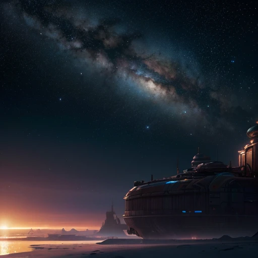 (Very detailed CG unity 8k wallpapers), panoramas of the most beautiful outer space artwork, sci-fi space landscapes, planets, Ed Blinkey, Atey Ghailan, professional majestic paintings of Studio Ghibli, Jeremy Mann, Greg Manchess, Antonio Moro, Trending on ArtStation, Trending on CGSociety, Intricate, High Detail, Sharp focus, dramatic, photorealistic painting art by midjourney and greg rutkowski