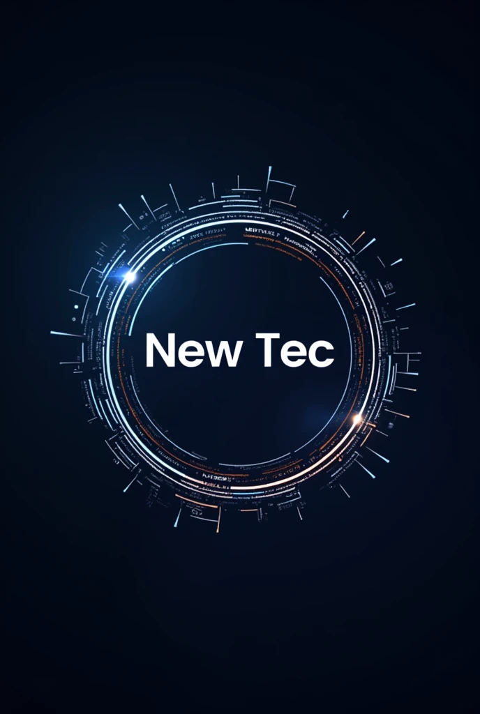 Design a circular logo for a technology company named "New Tec." The name "New Tec" should be prominently featured in the center of the logo, using a modern, sleek font that conveys professionalism and seriousness. The circular design should incorporate elements that reflect the technological industry, such as subtle circuit patterns, digital waves, or abstract tech symbols, seamlessly integrated into the outer edge of the circle. The color scheme should be sophisticated yet striking, with a combination of deep blue, metallic silver, and accents of vibrant neon to draw attention. The overall design should be clean, professional, and visually appealing, ensuring that it captures attention while maintaining a strong, serious presence.