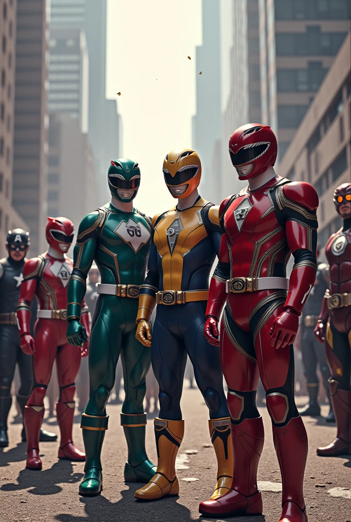 Power Rangers and the Avengers together