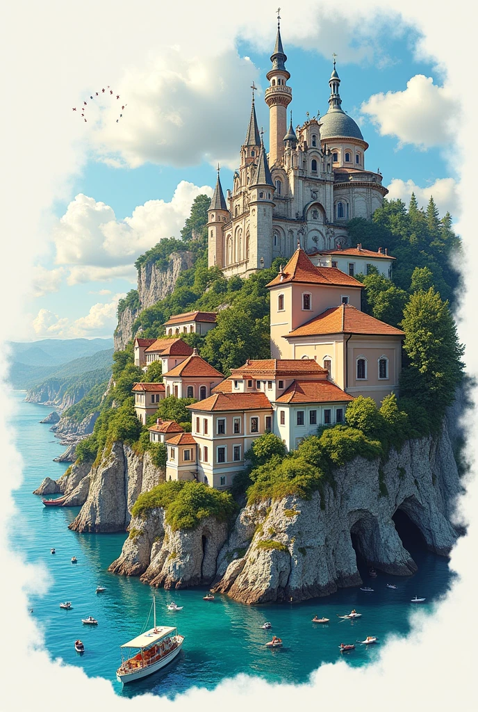 Create a picture with the top 10 different sights of the EU