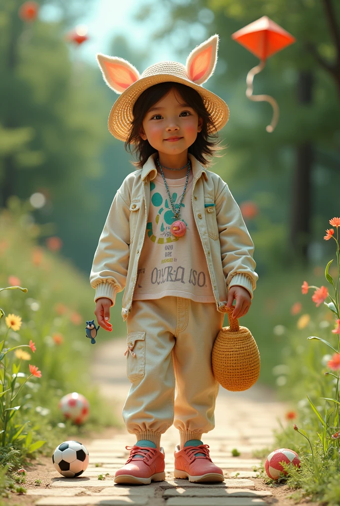 An outfit inspired by popular games like kite flying, top, hide hide, hopscotch