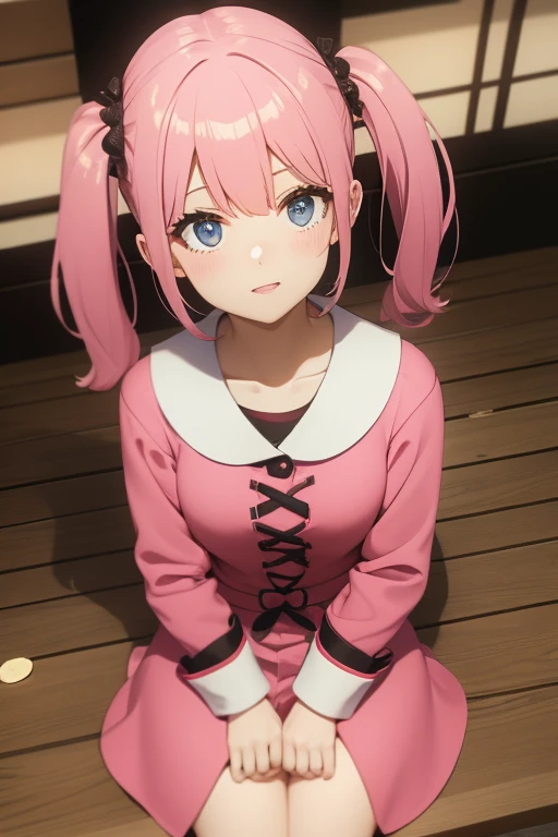woman、uniform、beautiful girl、Pink Hair、Twin tails