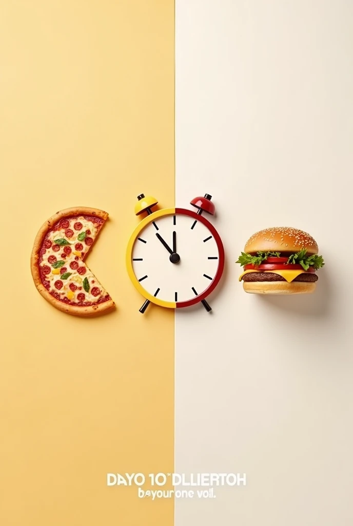 Create a minimalistic ad image that conveys the message "Swish will deliver both until you decide between pizza or burger." Feature a split design with a pizza and a burger on either side. In the center, place a clock or timer icon showing a brief time interval, emphasizing quick delivery. Include a simple, sleek text overlay that reads "Faster than deciding between a pizza or a burger" at the top, and "Swish - Delight delivered in just 10 minutes" at the bottom. The design should be clean, modern, and focus on speed and convenience.
2 texts are crucial:
"Faster than deciding between a pizza or a burger"
"Swish - Delight delivered in just 10 minutes"
