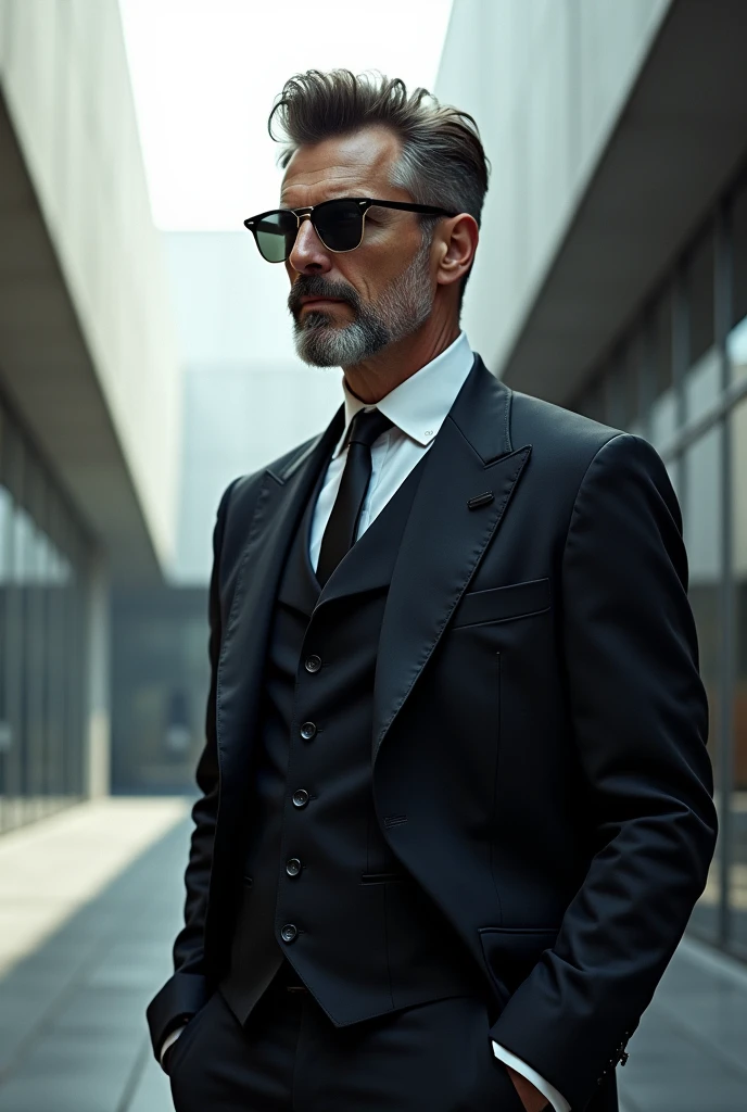 Make a Nietzsche image with 2024 style with new clothes from our time and rayban