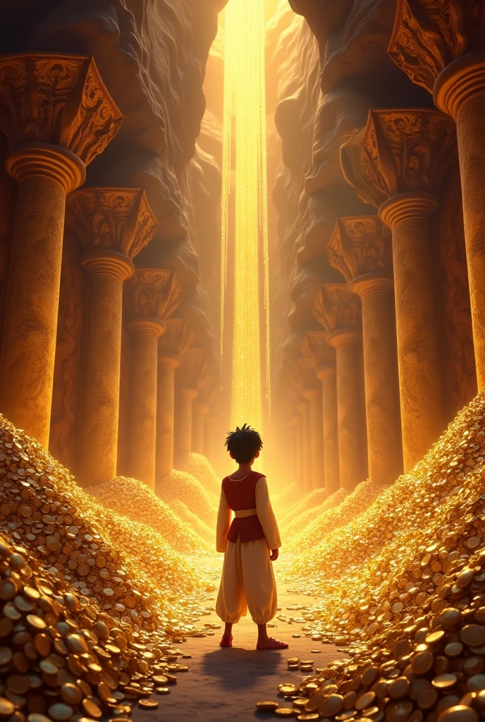 caverna de ouro do Aladdin para musical.