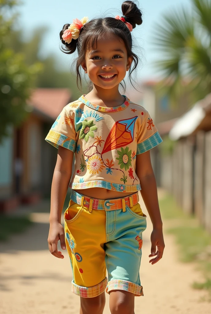 An outfit inspired by popular games like kite flying, top, hide hide, hopscotch more ideas
