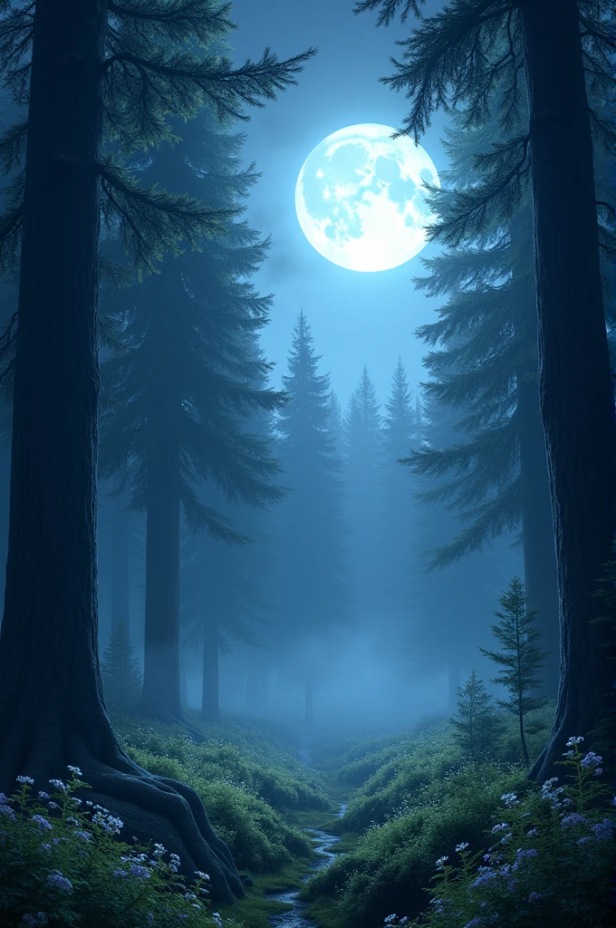 Moonlit forest