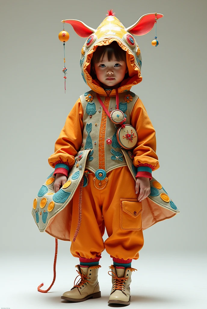 A costume inspired by popular games like kite flying, top, hide hide, hopscotch more ideas Using your own elements 