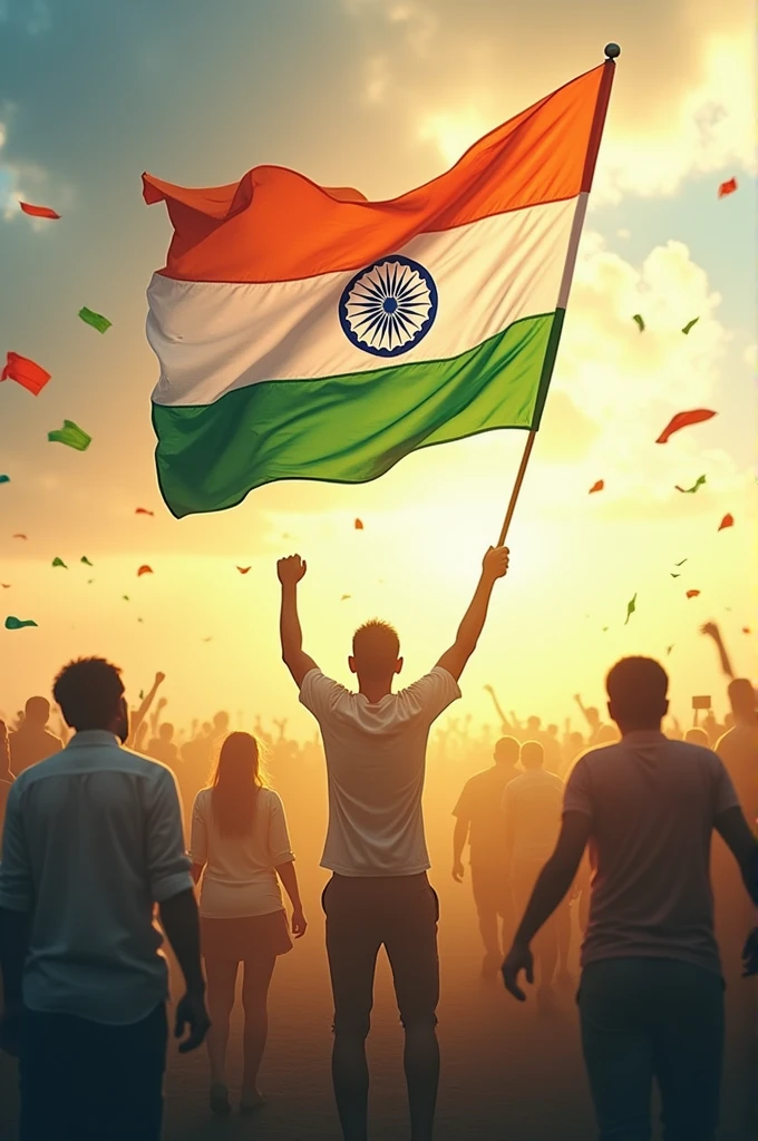 design a image that reflects the happiness of Independence Day at India location. 
