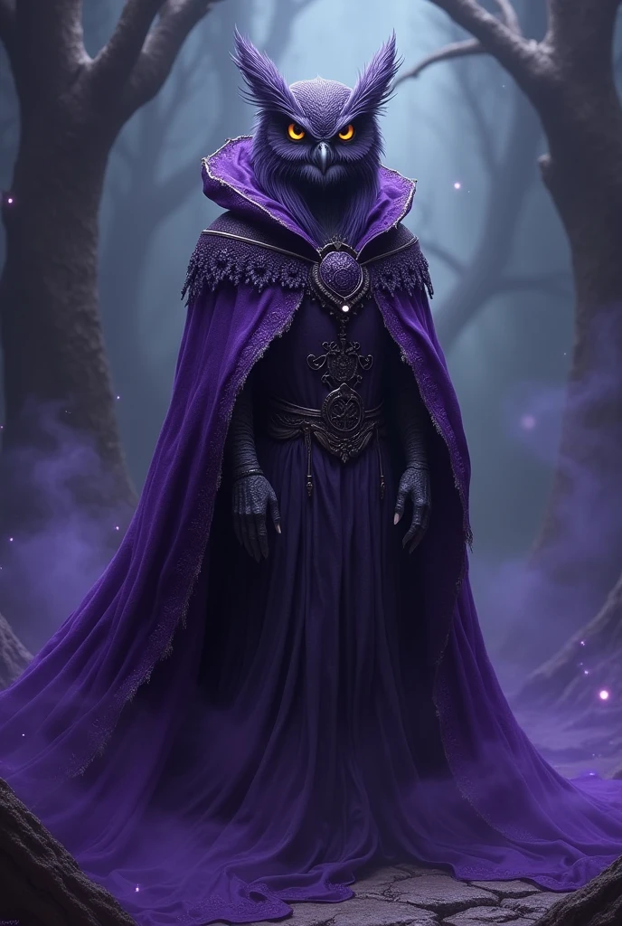 Owl-Demon Stolas in a Purple Cloak