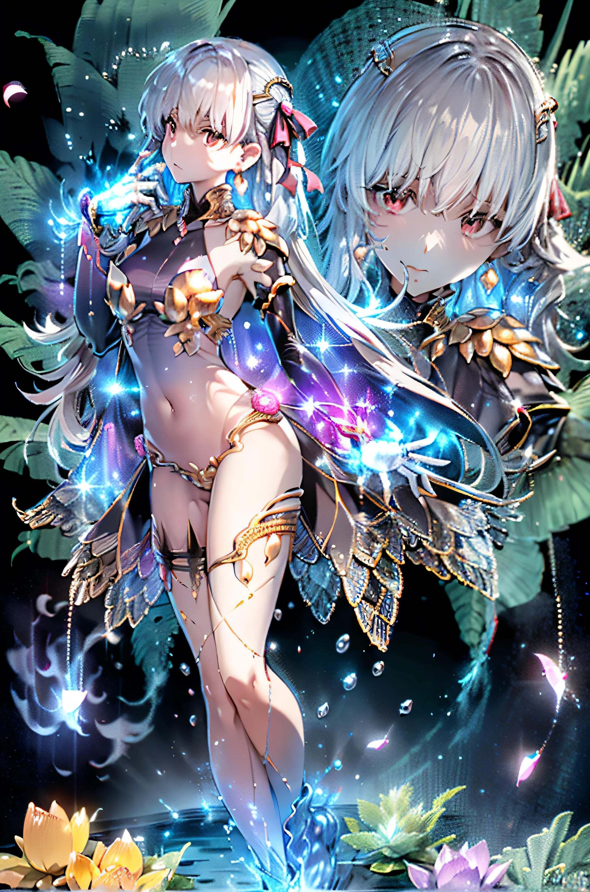 (master piece, high-quality, Mystical, ideal ratio of body proportions), (ultra high resolution, 8K RAW photo, photorealistic, natural lighting, textile shading), wide shot photo:1.6, (1 beautiful anime girl:1.3, solo:1.5, full body:1.3), alone, shiny skin, BREAK, KamaDe, OriginalKamaOutfit, (lying down on your back:1.6, leaning forward:1.2), ((dutch angle:1.5, full body:1.3, unbalance posture)), cinema poster image, Exotic wallpapers, fantastic colorful art, (fantasy image:1.5), ((correct anatomy:1.5, perfect anatomy:1.3, correct hand, small foot:1.2)),