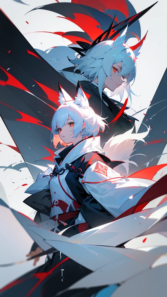 Someone is playing a game using photos from their phone, From Arknights, trending on artstation Pixiv, White fox, onmyoji, by Kamaguruka, No type, Pixiv daily ranking, trending on Pixiv, Zerochan Art, The Detailed Art of the Onmyoji, featured on Pixiv, Pixiv