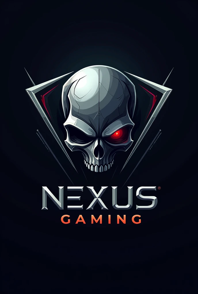 A BRAND LOGO WITH SKULL with the name NEXUS GAMING 
