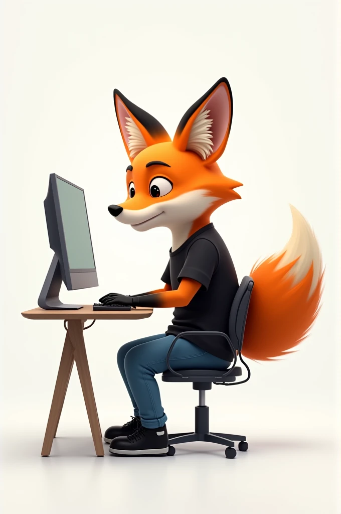 Fox casual black clothing computer transparent background