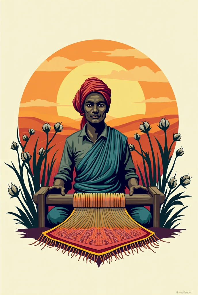 Logo Design Handlooms in India using Indian designs on the theme "From the farmers to the people weavers for the users