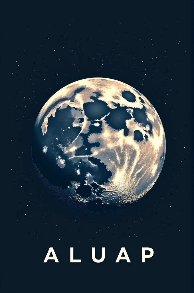 A logo for the word ALUAP, some pun on the moon