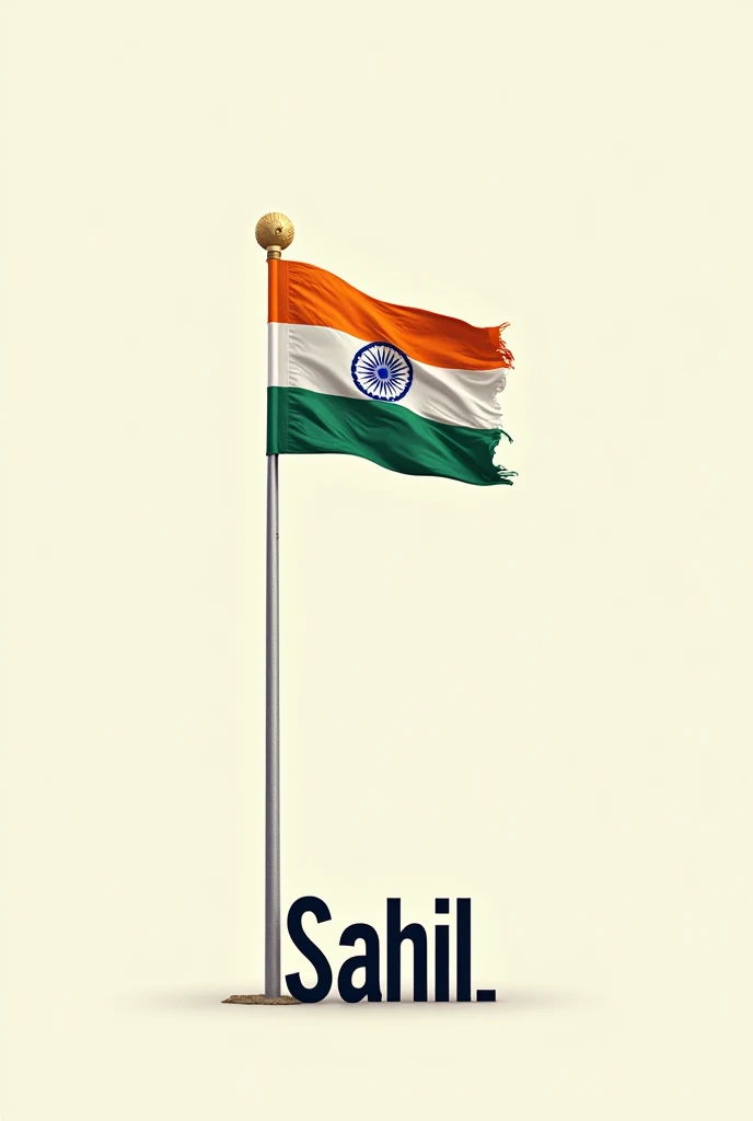 I want an image of Indian flag with name Sahil
