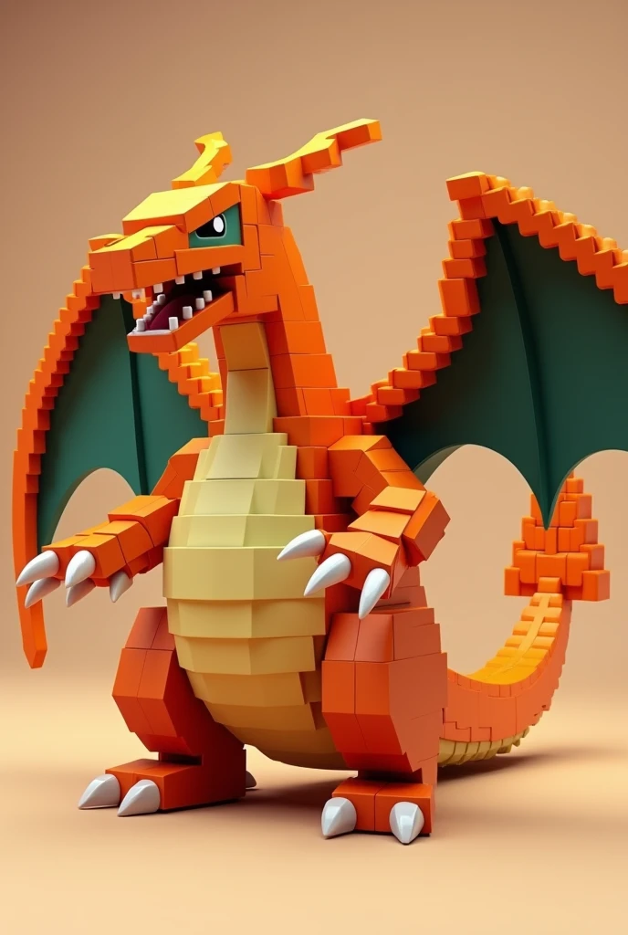 Make a minecraft style model of charizard