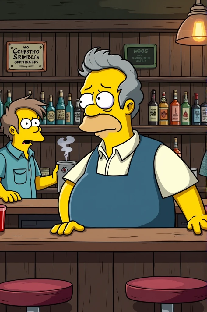 Mou simpson in his bar cartoon