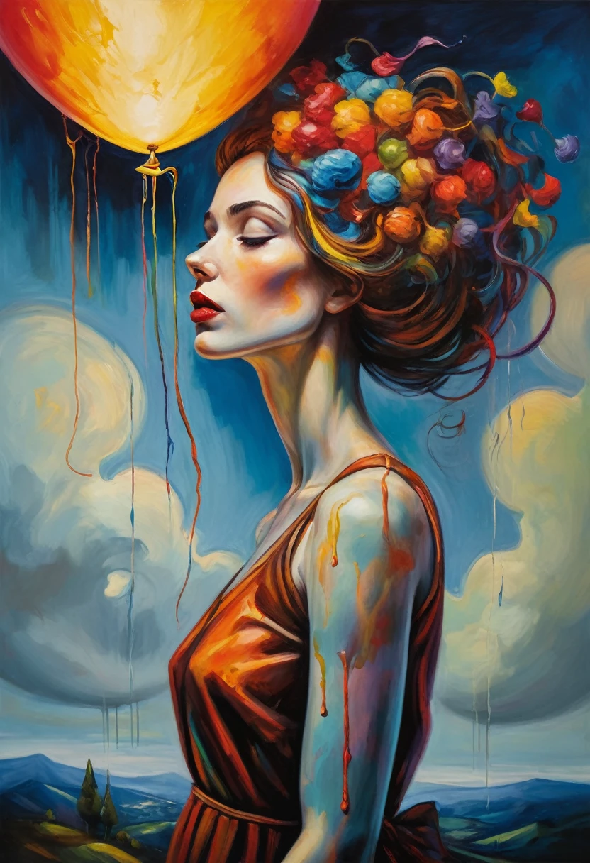 (Artistic Masterpiece of Romantic Life) ( (Themed Art of Life) ( (Conceptual Art) (NFT Exclusive) (Fauvism Work) ()”) Where visual poetry transcends traditional boundaries and embraces the dynamic interplay between creativity and technology Takes),dripping paint,darkart,style, in the style of esao andrews