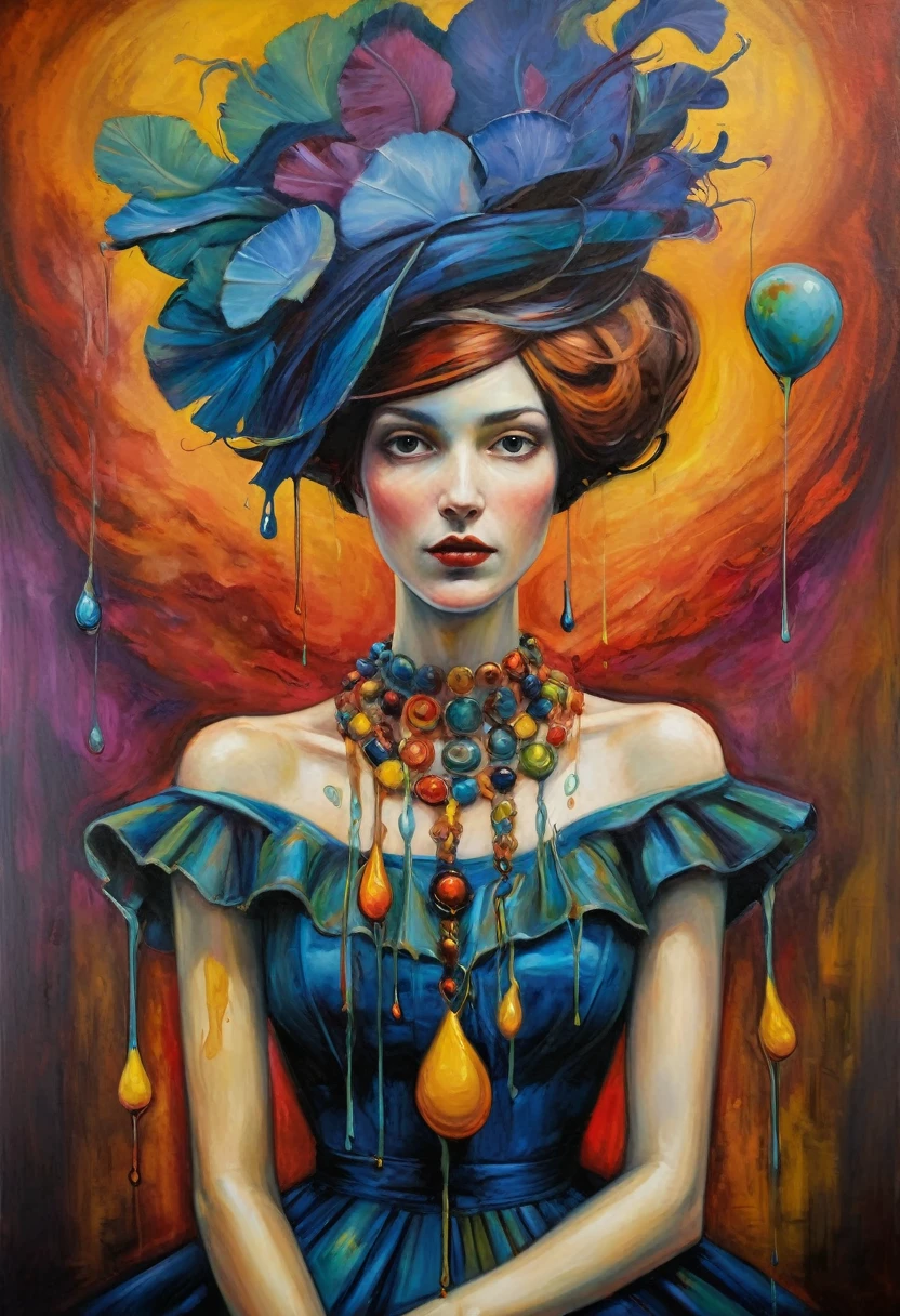 (Artistic Masterpiece of Romantic Life) ( (Themed Art of Life) ( (Conceptual Art) (NFT Exclusive) (Fauvism Work) ()”) Where visual poetry transcends traditional boundaries and embraces the dynamic interplay between creativity and technology Takes),dripping paint,darkart,style, in the style of esao andrews