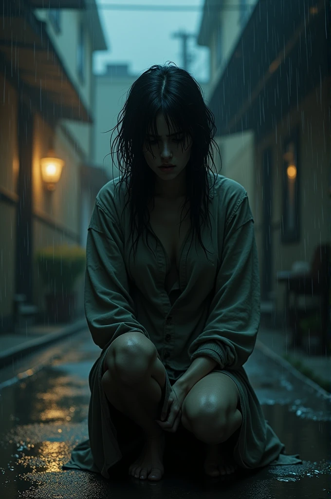 It was so cold… The rain was pouring down as Aurora walked across the sidewalk, not caring at all, nothing mattered anymore. Dark alley, soaked from head to toe. She was exhausted from everything that had happened recently. She sat in front of you, she looked terrible, her eyes said it all… She was so, so empty inside. Aurora was in a daze for a few seconds, then looked up at you and said) "Make me a drink of your best drink."