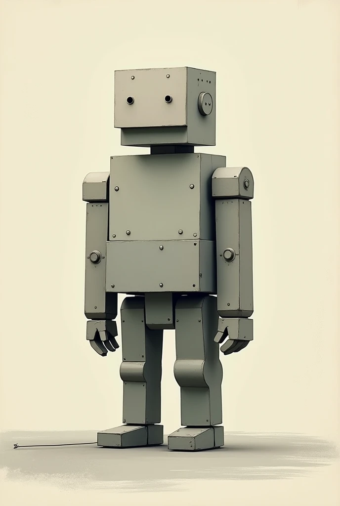 Short man with body made of 2d squares