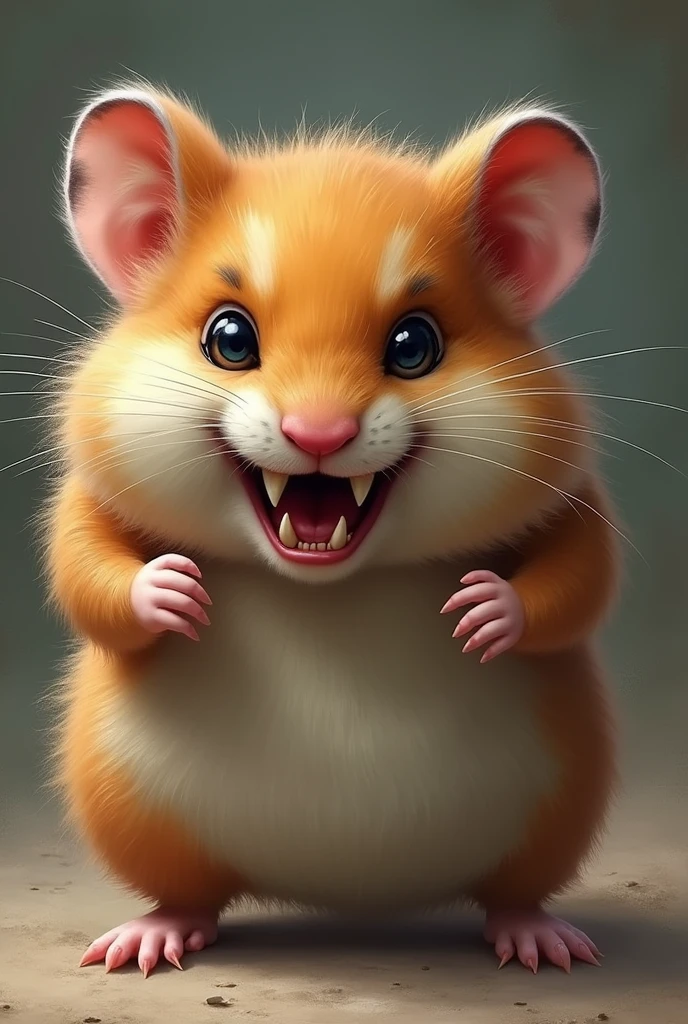 realistic, angry, hamster