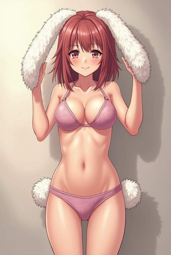 Naked half human half rabbit anime girl. This sample is all yours, breasts and ass all on display take off her panties and her pussy is hairy