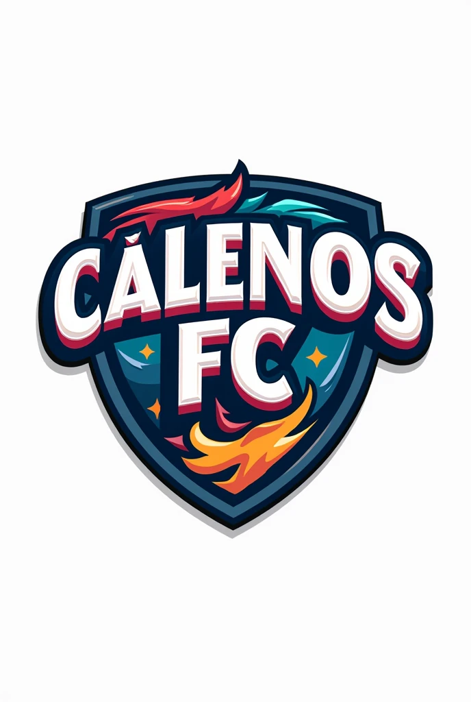 Create a football logo that says caleños fc with a transparent background, but a bit colorful