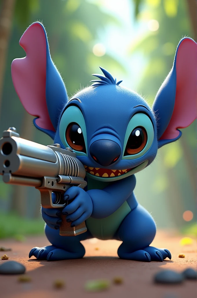 Stitch avec un pistolet