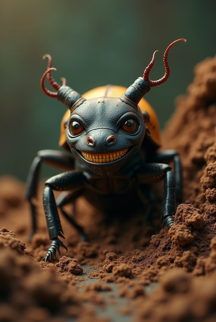 A beetles smile or Sad with cow dung 