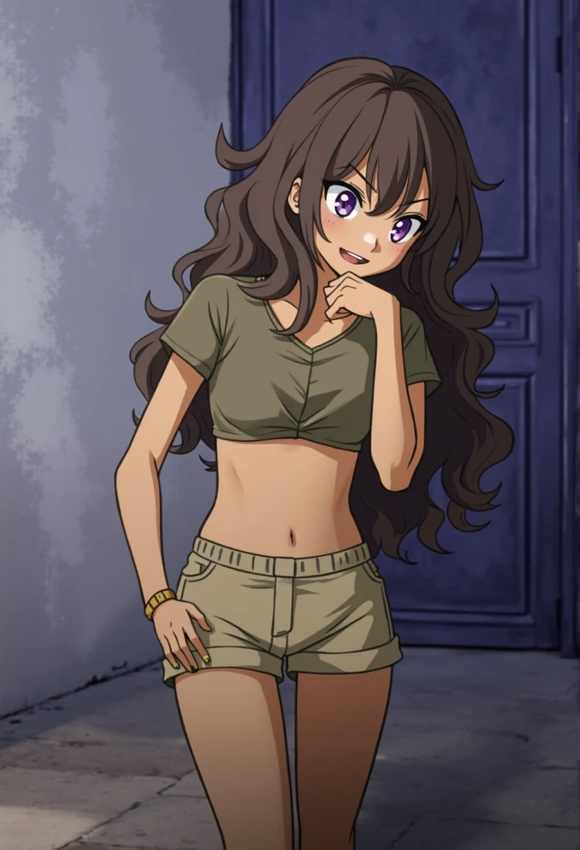 Beautiful 16 year old woman, Brown hair, Brown hair, In short clothes