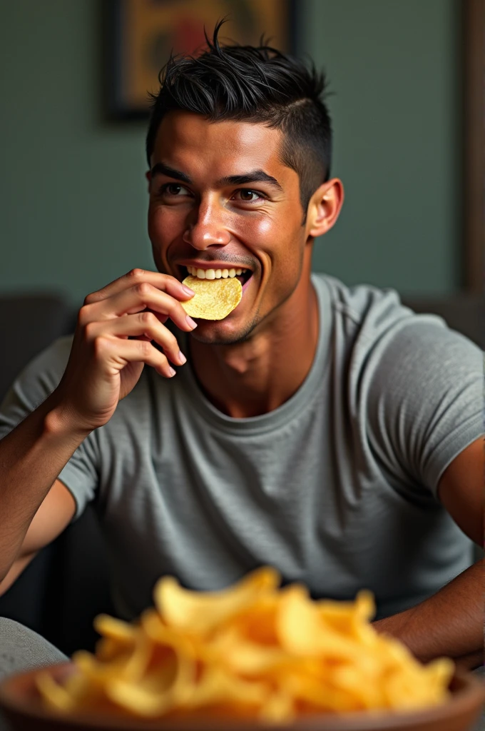 Ronaldo eating chips