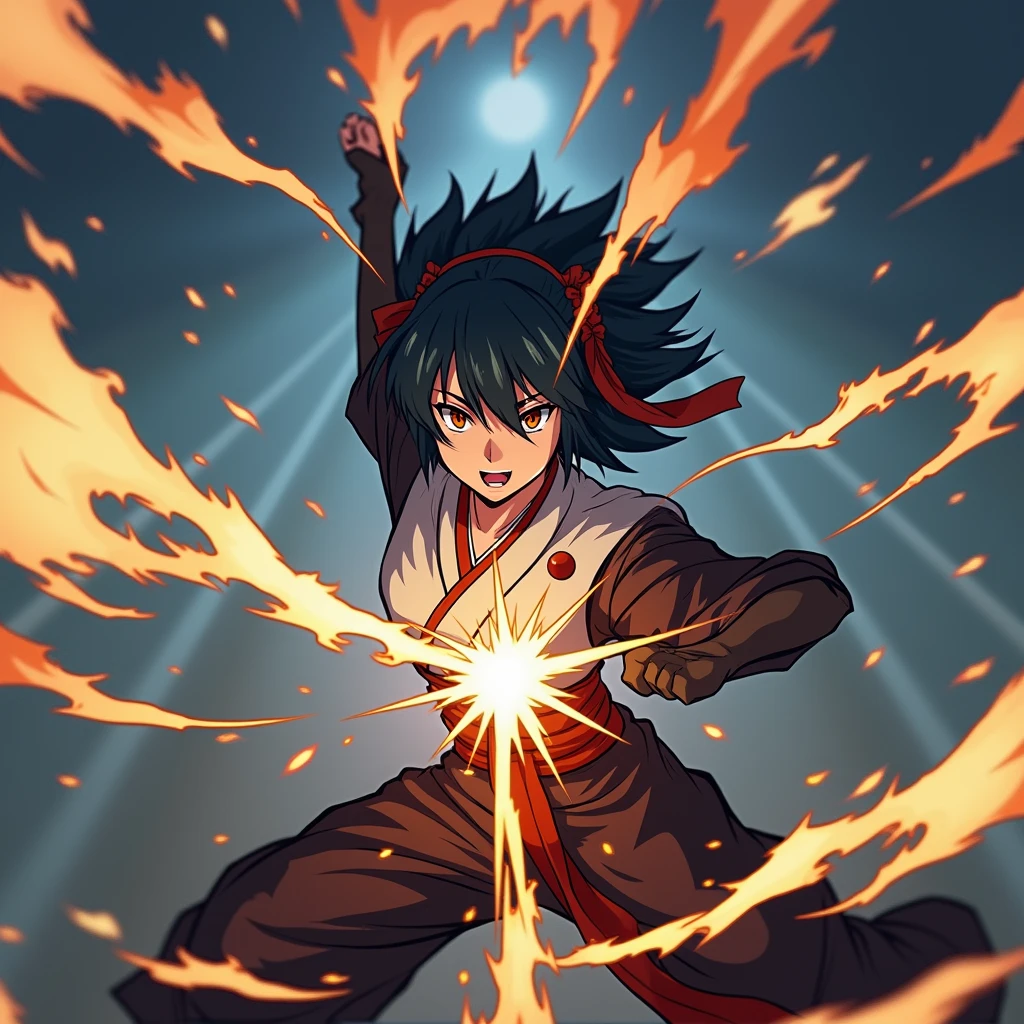 Japanese anime,Sprint、(dynamic:1.5)、Background acceleration lines,quickly,Low body position,kimono,Strong legs,Thunder Breathing First Form,One Woman,superior
