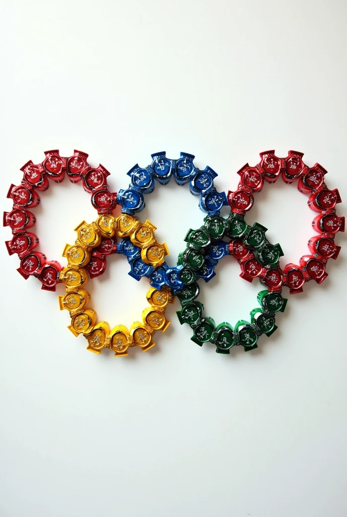 Symbol of the Olympic Games with colorful beer can tabs 