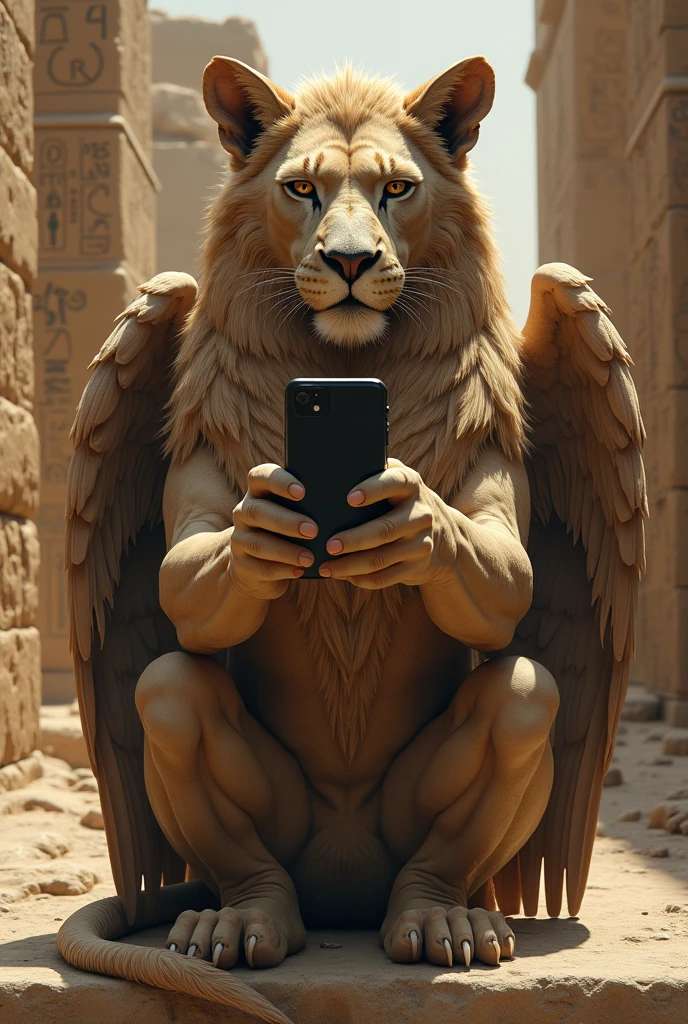 A sphinx on the cell phone 

