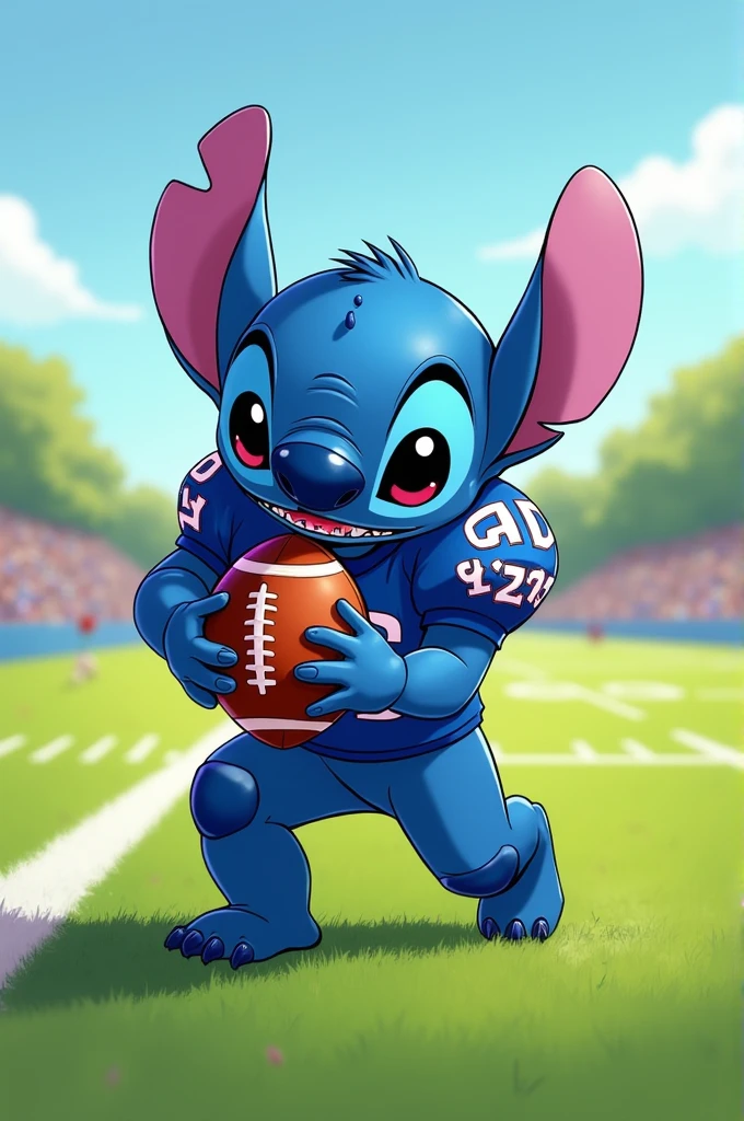 Stich Football player in blue uniform
