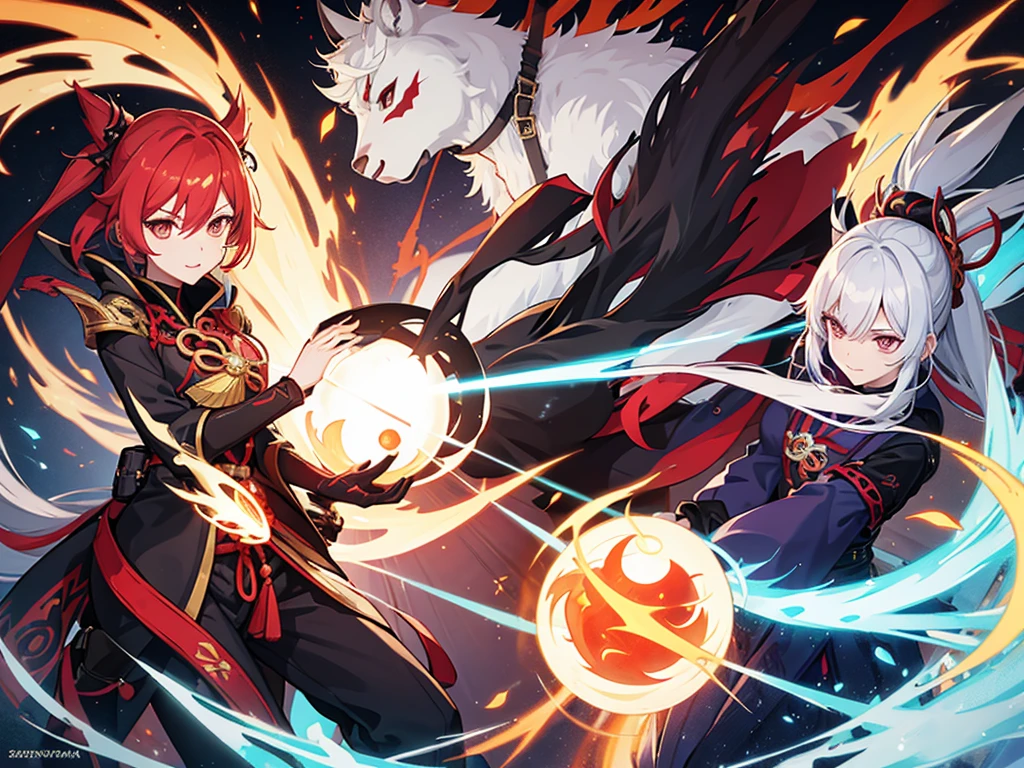 genshin impact character, female, she has a pyro Vision, with weapon named Kagura's Verity, from region Shezhnaya