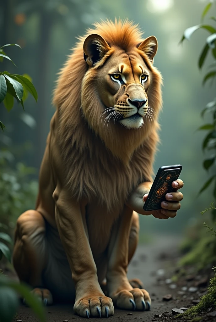 A sphinx from Minas Gerais in Brazil, on the cell phone