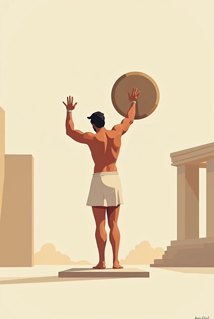 Ancient Greece Minimalist Discus Throw
