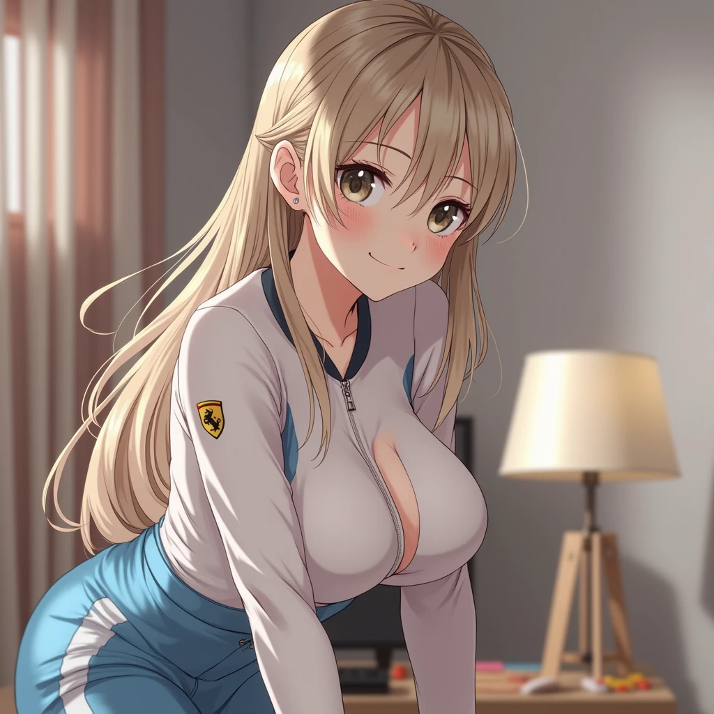 a beautiful japanese woman, 1girl, detailed skin, happy expression, full body, messy hair, grid girl, racing queen, navel piercing, (best quality,4k,8k,highres,masterpiece:1.2),ultra-detailed,(realistic,photorealistic,photo-realistic:1.37),extremely detailed, finely detailed, high resolution, sharp focus, perfect dynamic composition, vivid colors, studio lighting