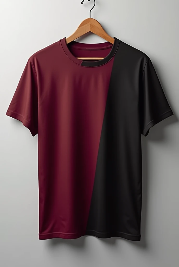 A maroon and black t-shirt