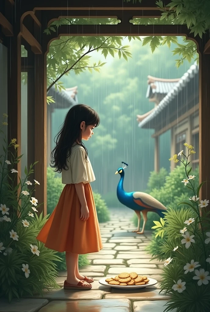 Best atmosphere and rain, crackers,peacock, girl shee rain ,smol village best view